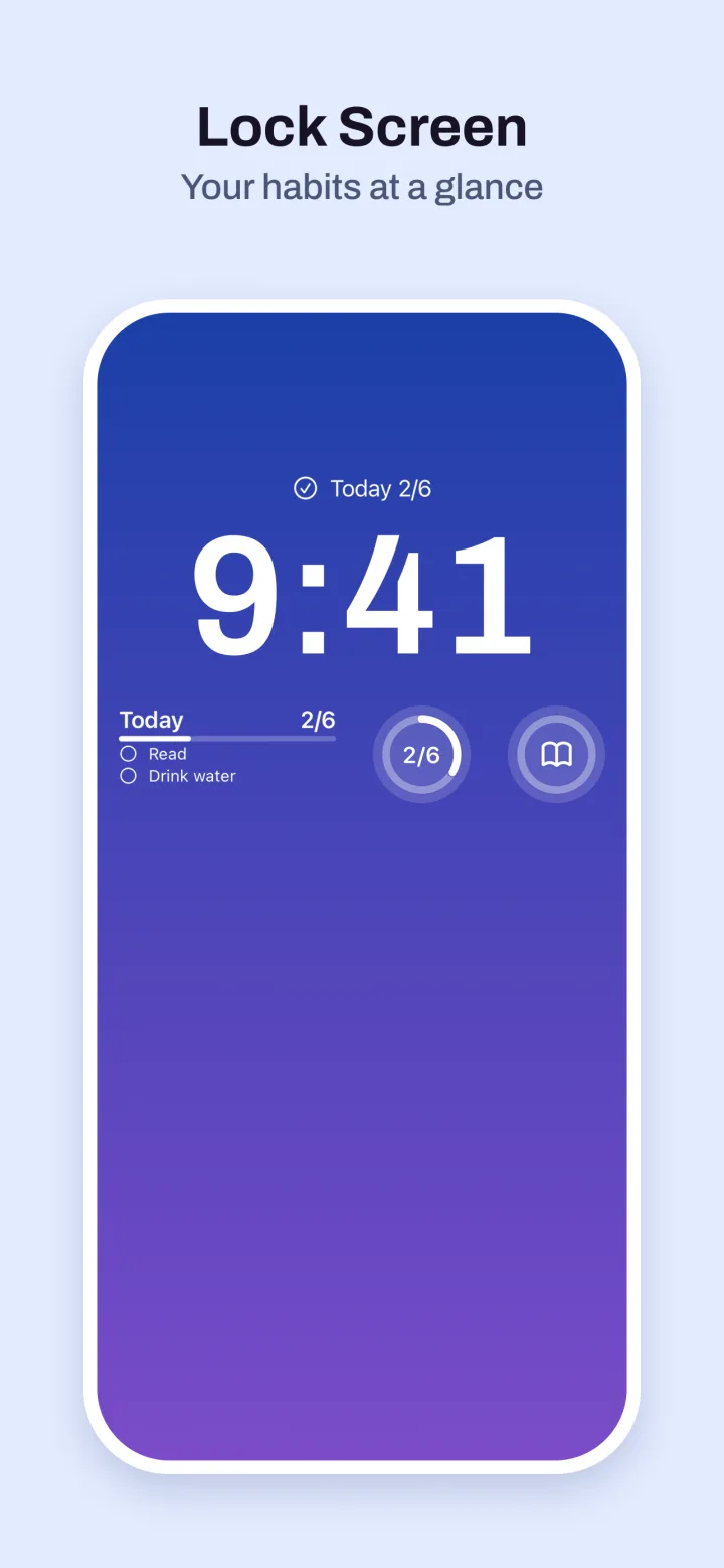 Lock Screen — your habits at a glance
