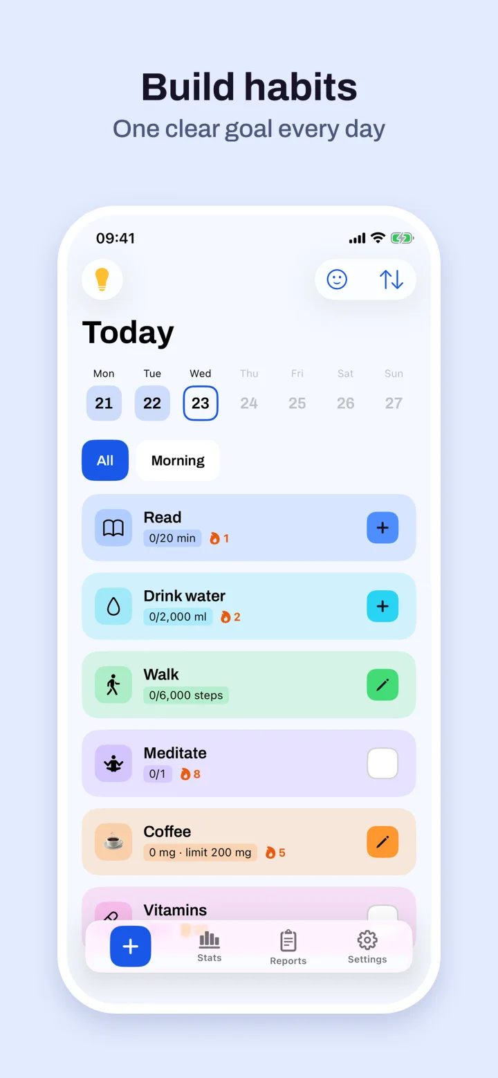 Build habits — one clear goal every day